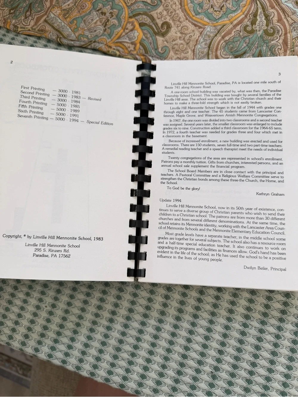 Vintage Spiral Bound Cookbook ‘The Home Style Cookbook’ Linville Hill Mennonite